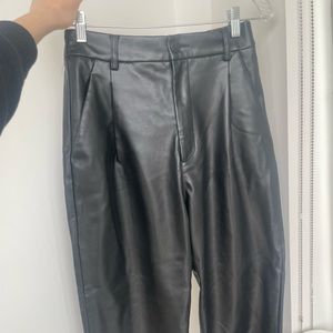 Faux leather Zara parachute pants or joggers! Cute summer bottoms vacation sexy